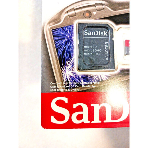 2 New! SanDisk Ultra Plus Speed 130, microSDHC UHS-1 Card w Adapter - Picture 7 of 10